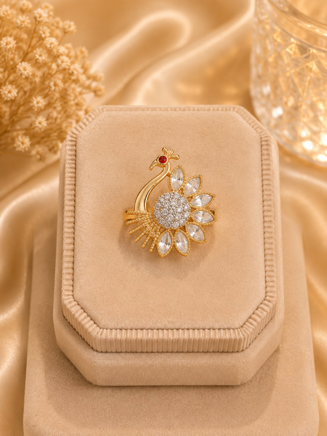 Royal Peacock Bloom Ring